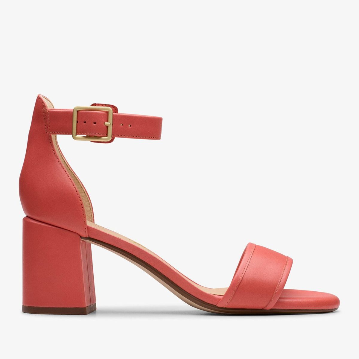 CLARKS - Sandalia Mujer Cuero Naranjo Clarks