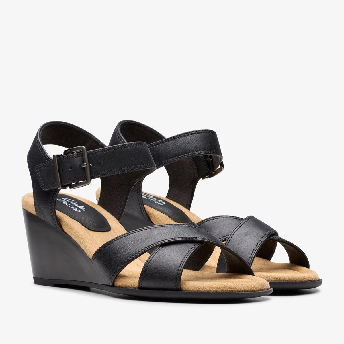 CLARKS - Sandalia Mujer Cuero Negro Clarks