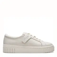 CLARKS - Zapatilla Urbana Mujer Cuero Blanco