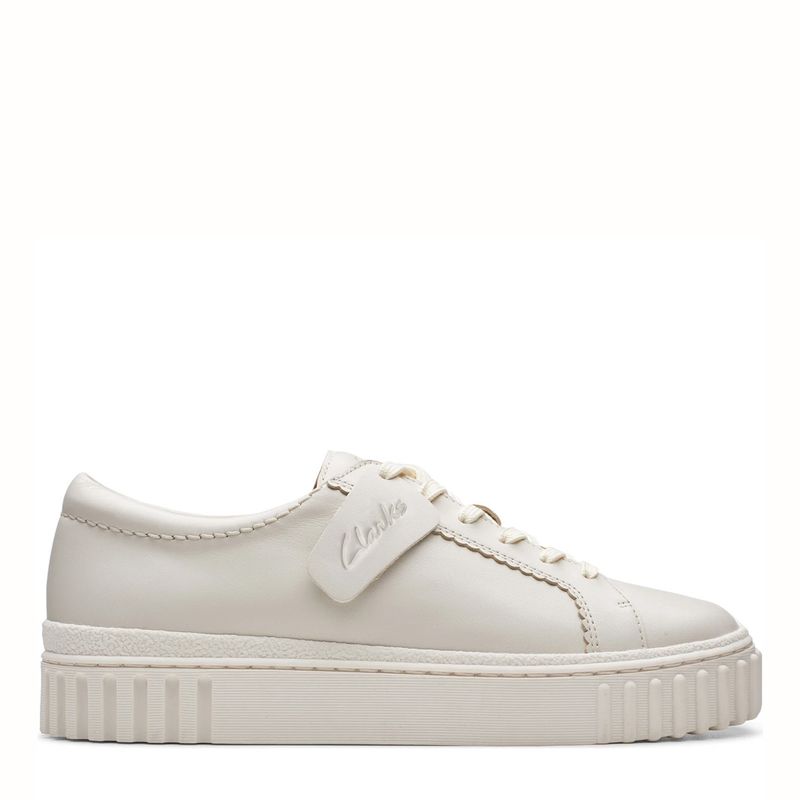CLARKS - Zapatilla Urbana Mujer Cuero Blanco Clarks