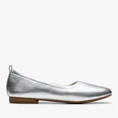 CLARKS - Zapato Casual Mujer Cuero Plateado