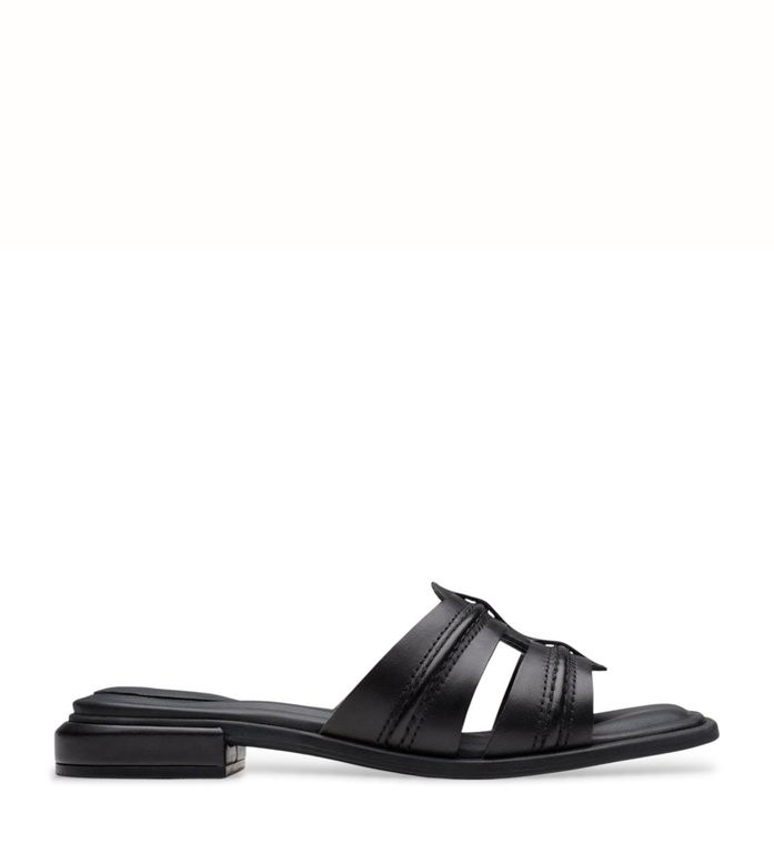 CLARKS Sandalia Mujer Cuero Negro