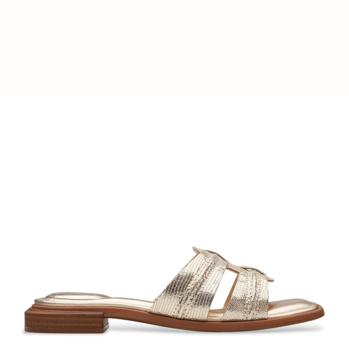 CLARKS - Sandalia Mujer Cuero Dorado Clarks