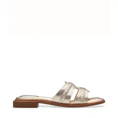 CLARKS - Sandalia Mujer Cuero Dorado