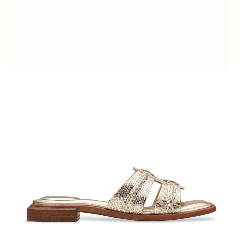 CLARKS - Sandalia Mujer Cuero Dorado Clarks