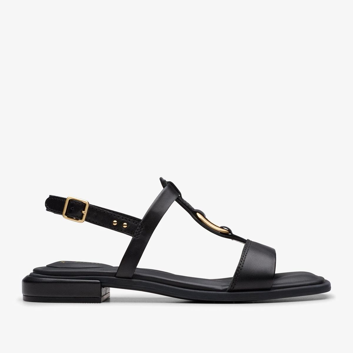 CLARKS - Sandalia Mujer Cuero Negro Clarks