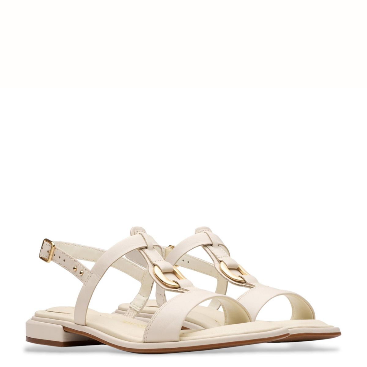 CLARKS - Sandalia Mujer Cuero Blanco Clarks