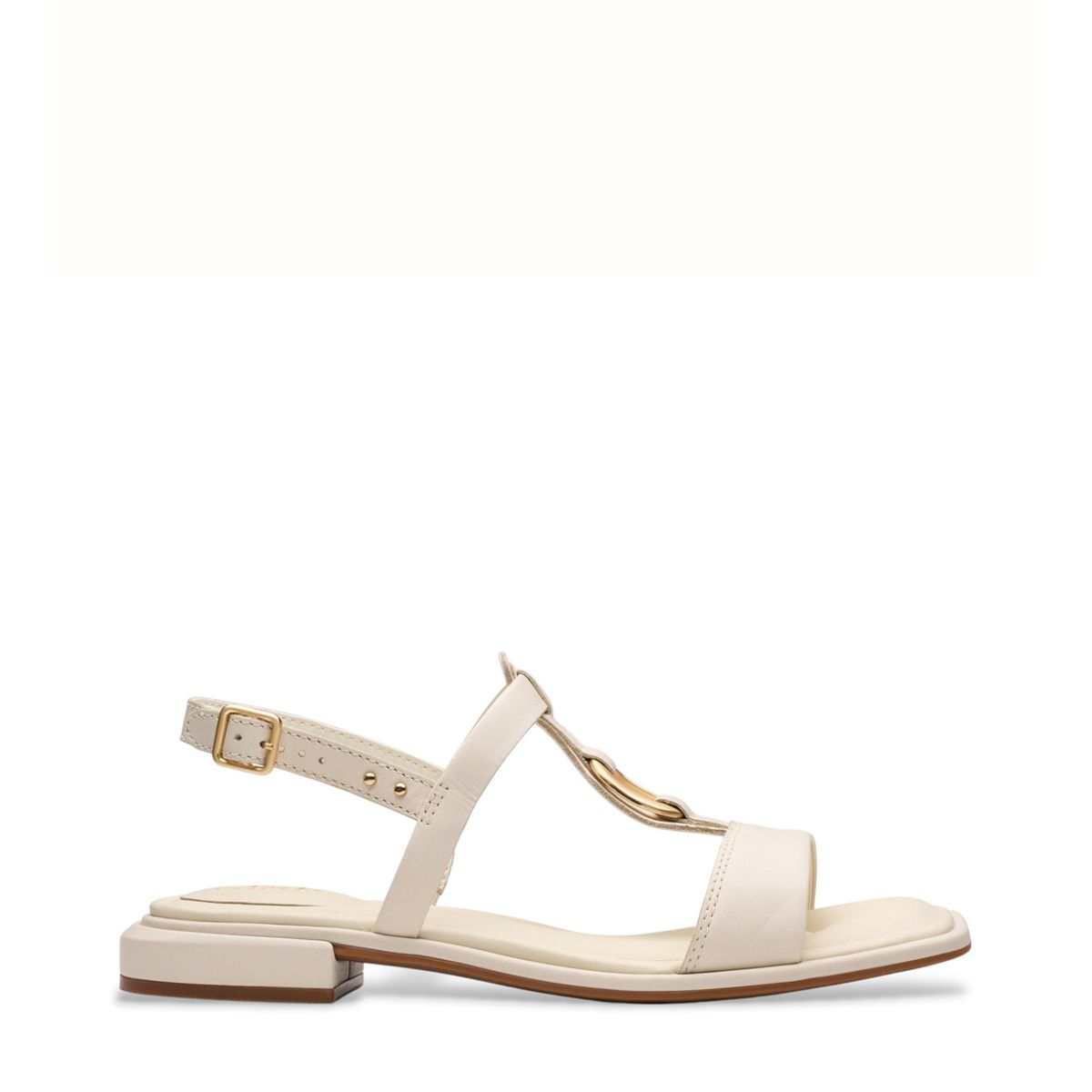 CLARKS - Sandalia Mujer Cuero Blanco Clarks