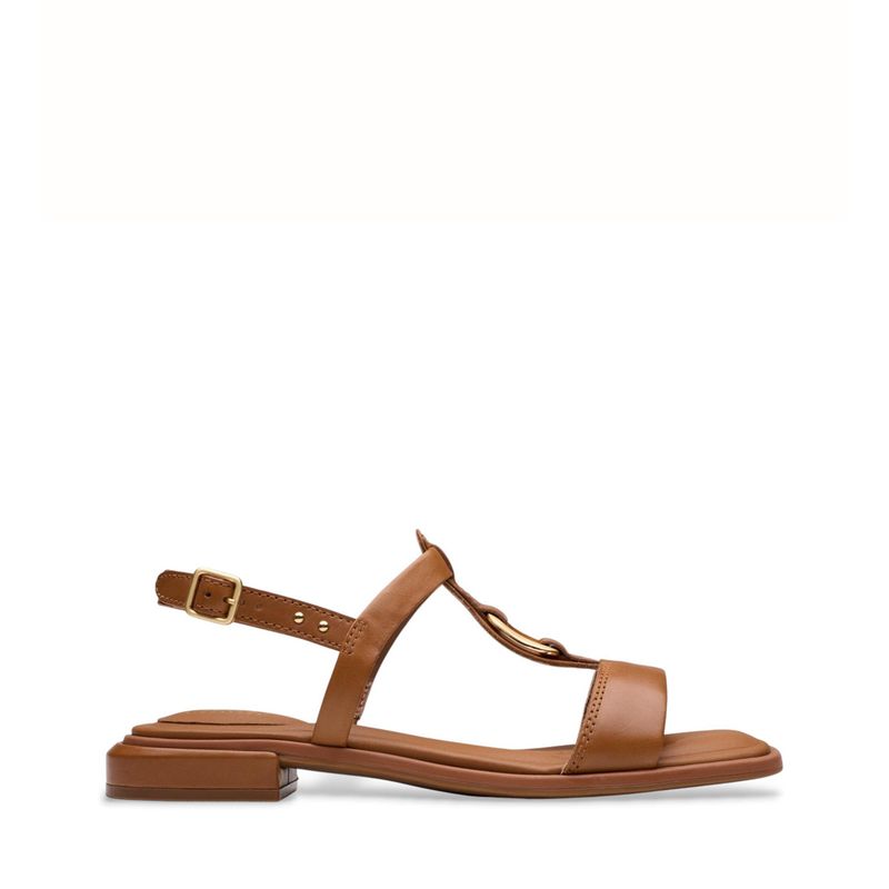 CLARKS - Sandalia Mujer Cuero Beige Clarks