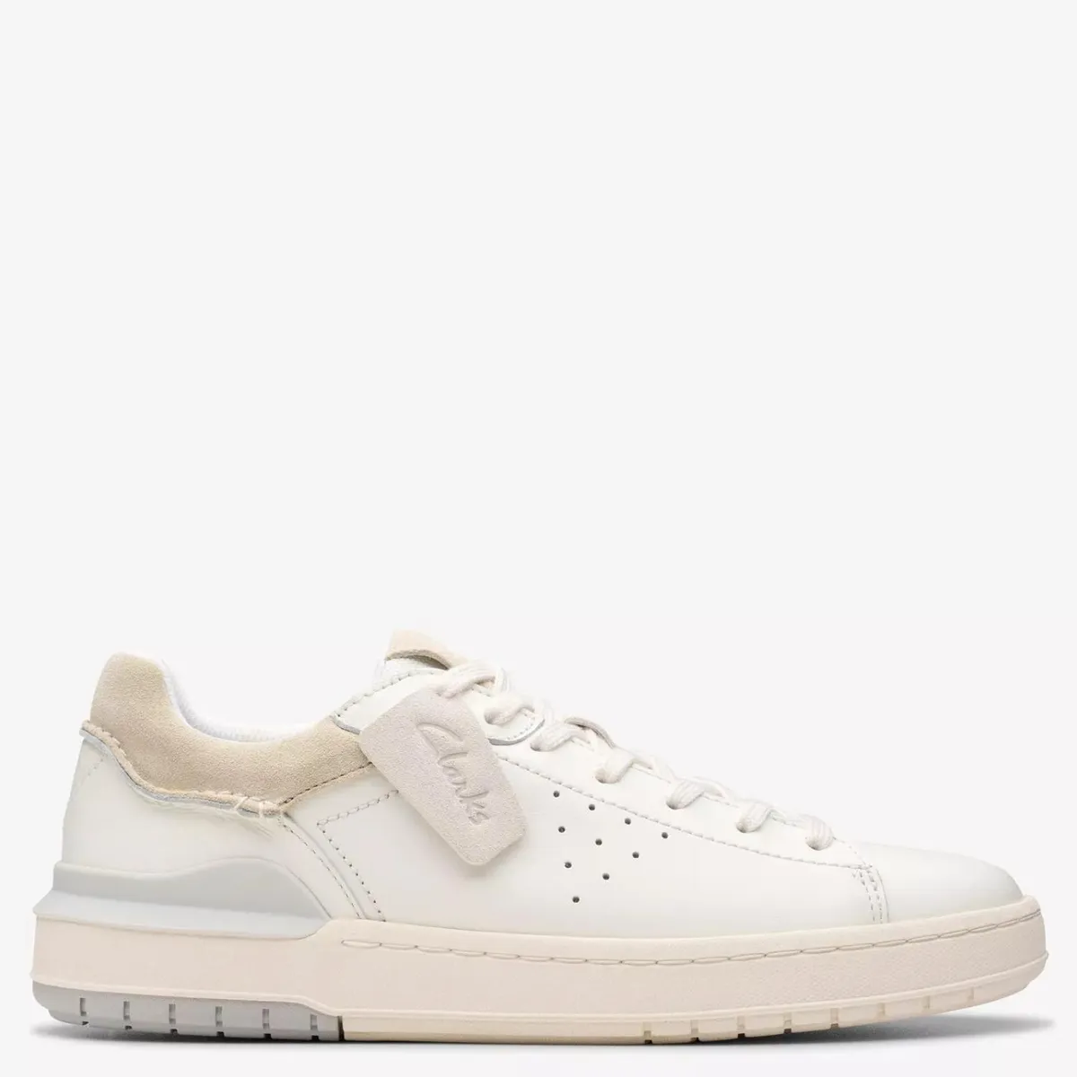 CLARKS - Zapatilla Urbana Cuero Hombre Blanco Clarks