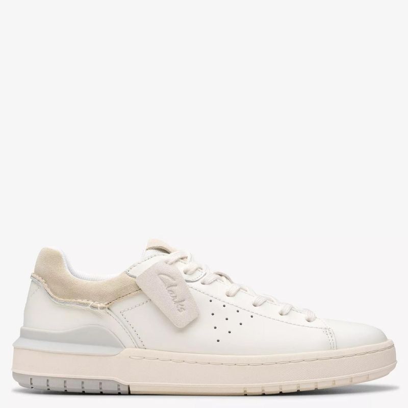 CLARKS - Zapatilla Urbana Cuero Hombre Blanco Clarks