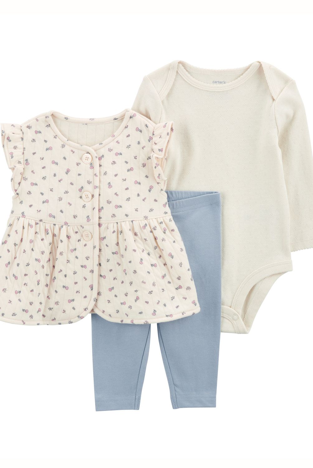 CARTER'S - Conjunto 3 Piezas Poleron, Calza Y Body Bebé Niña Bebé Niña Carter's