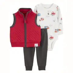 CARTER'S - Conjunto 3 piezas Poleron, Pantalón Buzo y Body Bebé Niño Carter´s