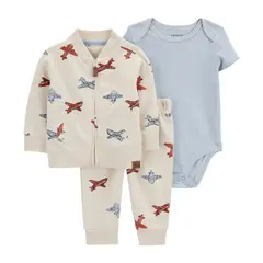 CARTER'S - Conjunto 3 Piezas Poleron, Pantalón Buzo Y Body Bebé Niño Bebé Niño