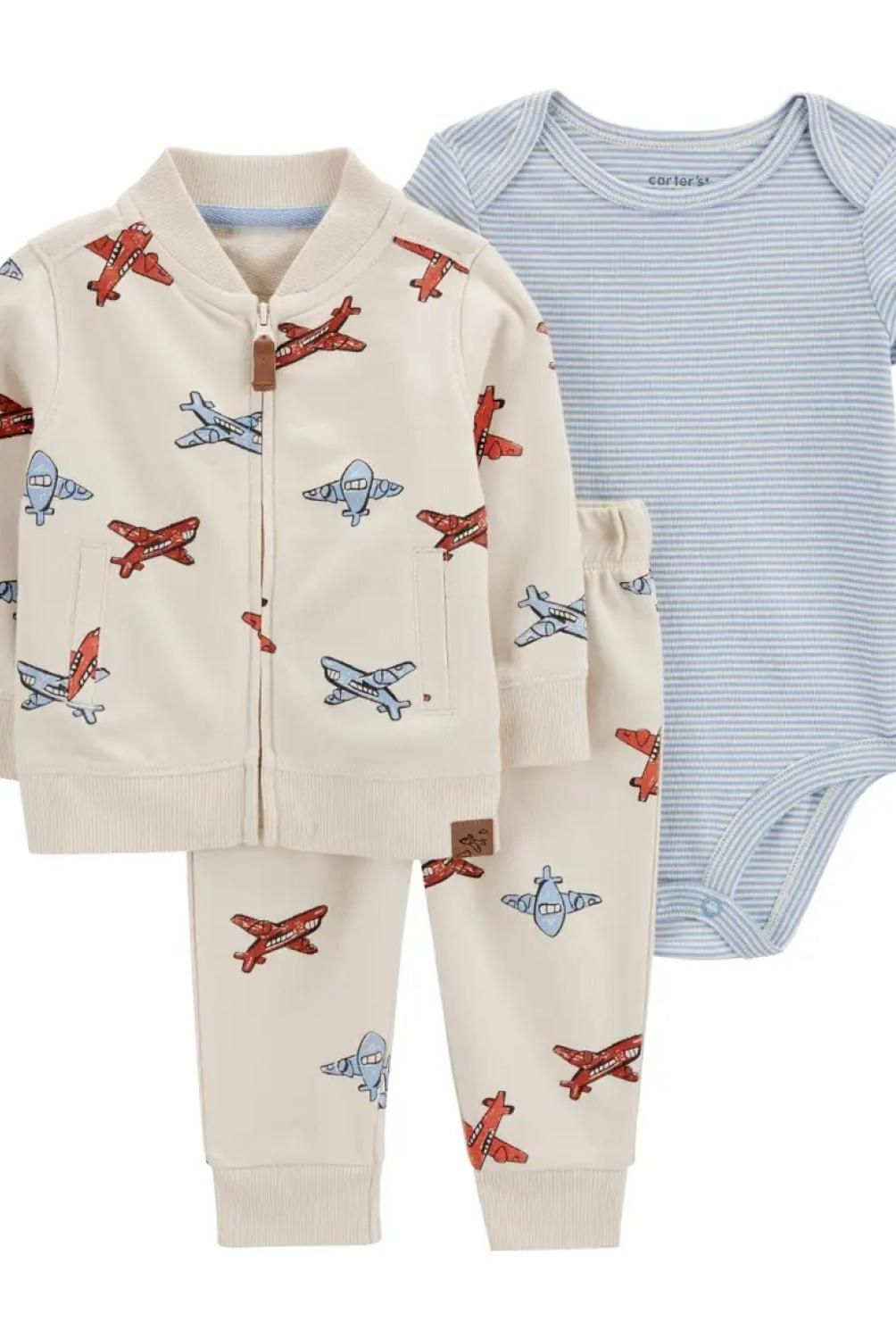 CARTER'S - Conjunto 3 Piezas Poleron, Pantalón Buzo Y Body Bebé Niño Bebé Niño Carter's
