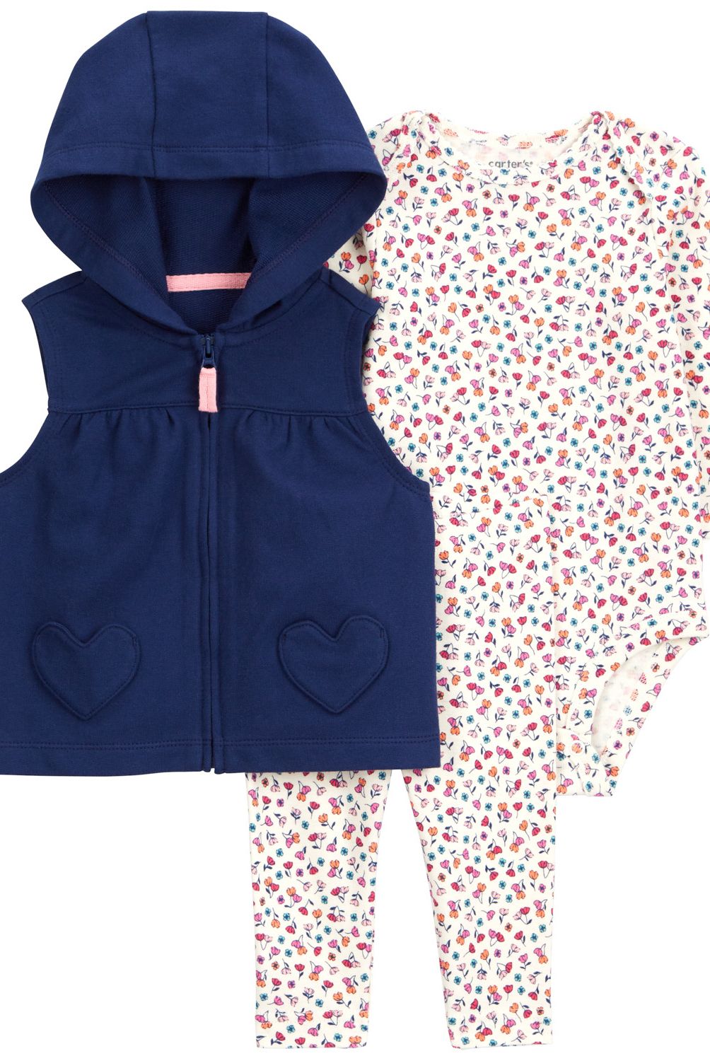 CARTER'S - Conjunto 3 Piezas Poleron, Calza Y Body Bebé Niña Bebé Niña Carter's