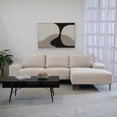 DANIELS - Sofá Seccional 3 Cuerpos Chaise Ivory Derecho Lino