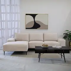 DANIELS - Sofá Seccional 3 Cuerpos Chaise Ivory Izquierdo Lino