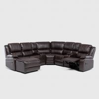 Sofá Seccional 5 Cuerpos Chaise Izquierdo 2 Posa Vasos Leather Air