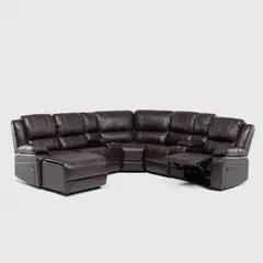 DANIELS - Seccional 5 Cuerpos Chaise Izquierdo 2 Posa Vasos Leather Air
