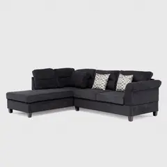 DANIELS - Sofá Seccional Vegas Chaise Izquierdo Negro