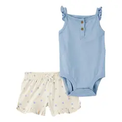 CARTER'S - Conjunto 2 Piezas Short y Body Bebé Niña