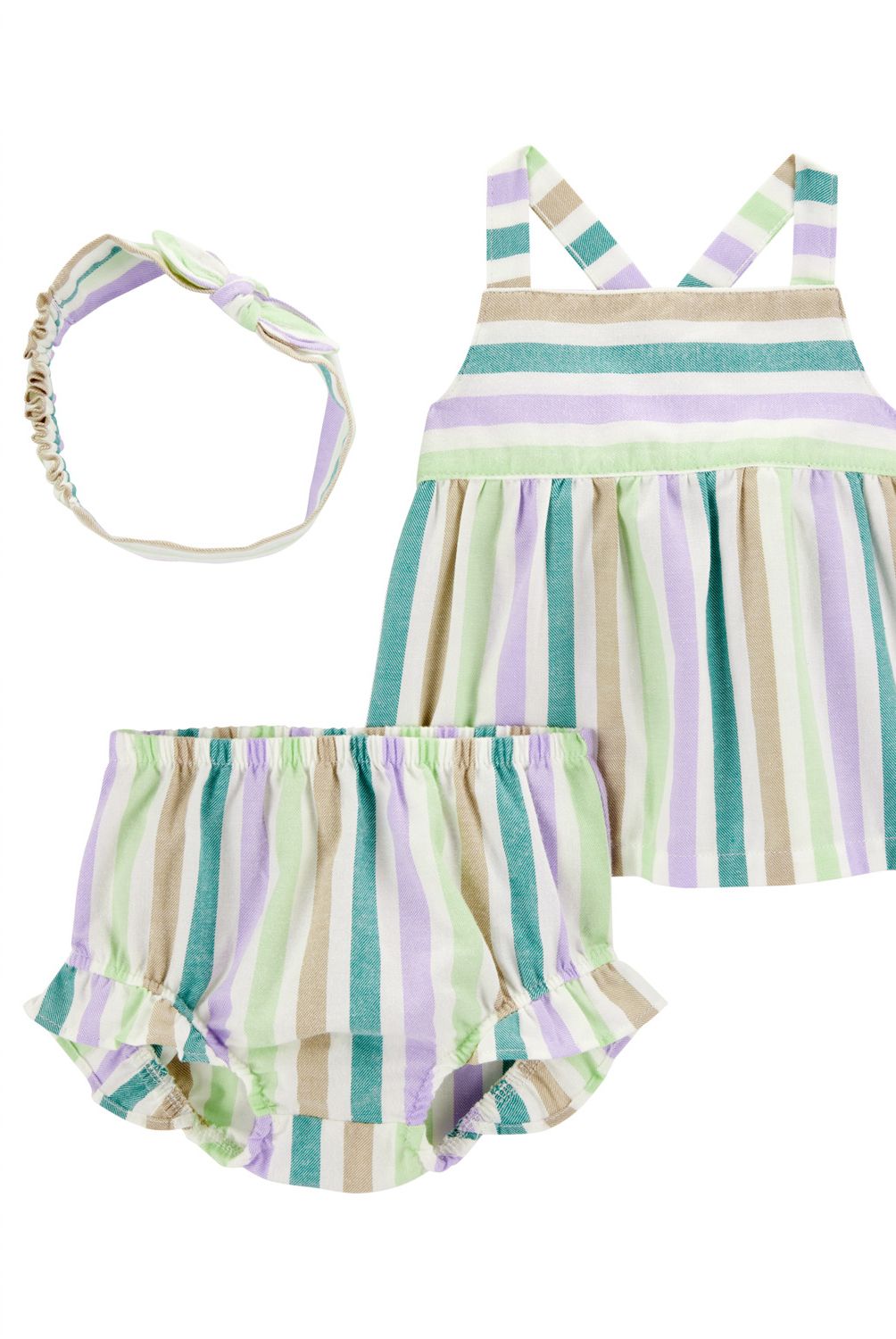 CARTER'S - Conjunto 3 Piezas Polera, Short Bombacho Y Cintillo Bebé Niña Bebé Niña Carter's