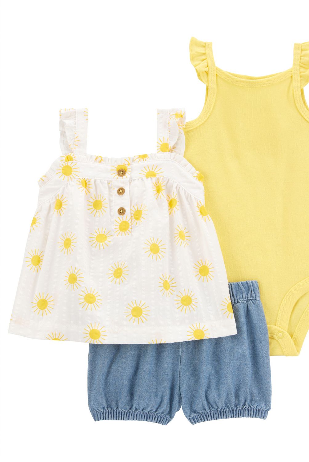 CARTER'S - Conjunto 3 Piezas Blusa, Body Y Short Bombacho Bebé Niña Bebé Niña Carter's