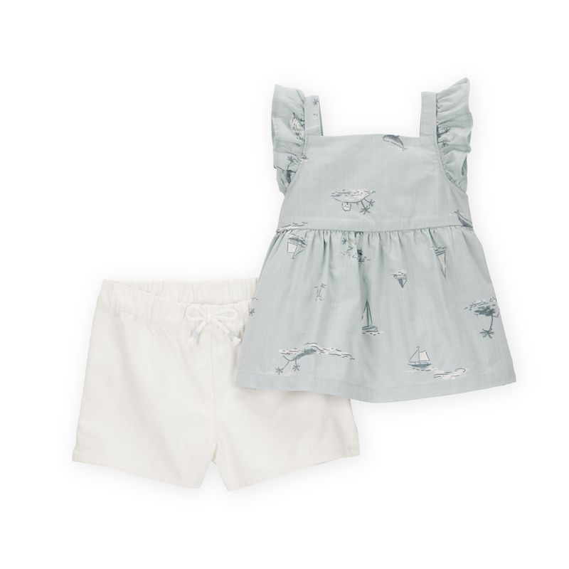 CARTER'S - Conjunto 2 Piezas Blusa y Short Bebé Niña Carter's