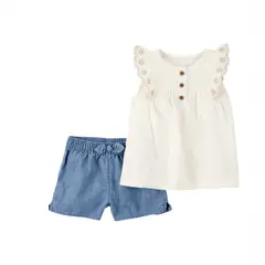 CARTER'S - Conjunto 2 Piezas Blusa Y Short Bebé Niña Bebé Niña