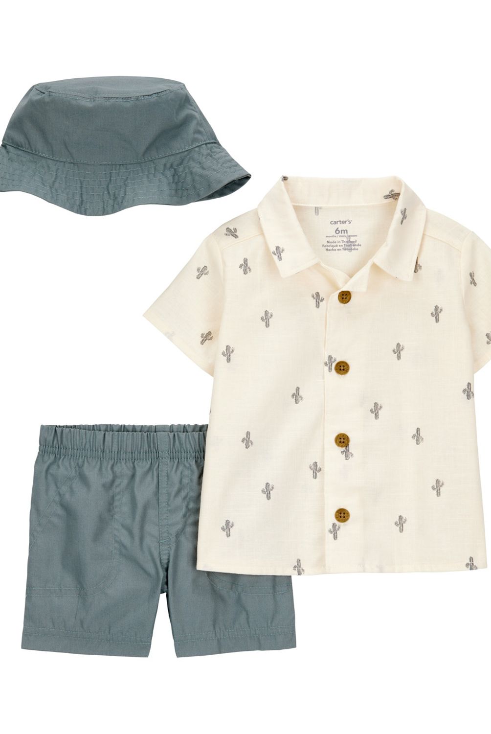 CARTER'S - Conjunto 3 Piezas Camisa, Gorro Y Short Bebé Niño Bebé Niño Carter's