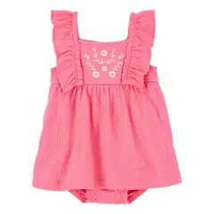 CARTER'S - Vestido Algodón Con Cubre Pañal Bebé Niña Bebé Niña
