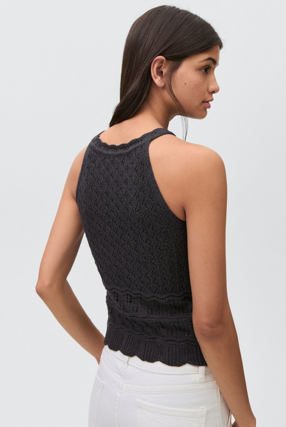 MANGO TEEN - Top Panel Bordado Suizo Mujer Mango Teen