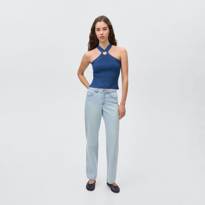 MANGO TEEN - Top Punto Detalle Aro Mujer Mango Teen