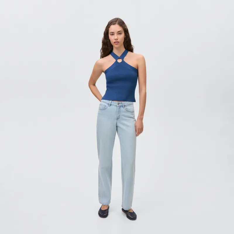 MANGO TEEN - Top Punto Detalle Aro Mujer Mango Teen