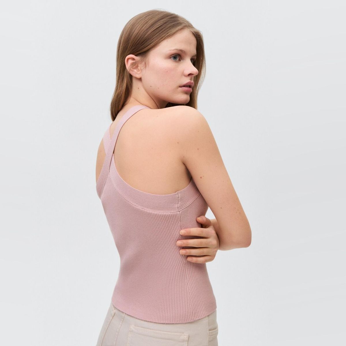 MANGO TEEN - Top Punto Detalle Aro Mujer Mango Teen