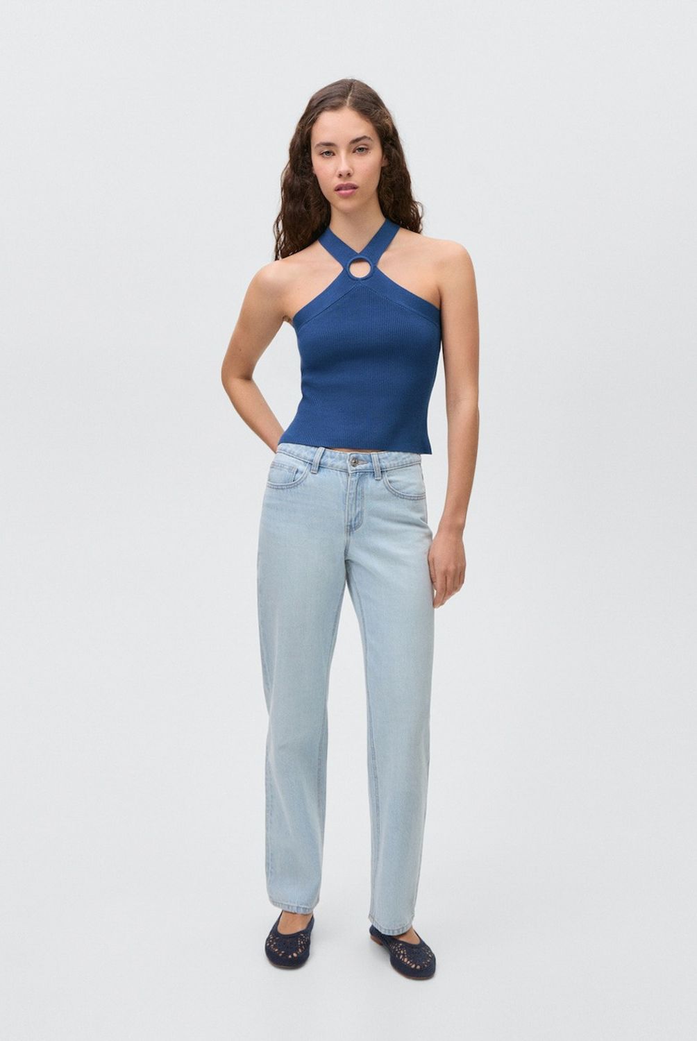 MANGO TEEN - Top Punto Detalle Aro Mujer Mango Teen