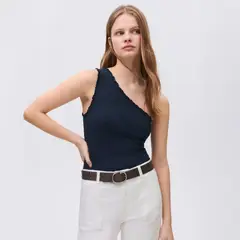 MANGO TEEN - Top Asimétrico Blonda Mujer