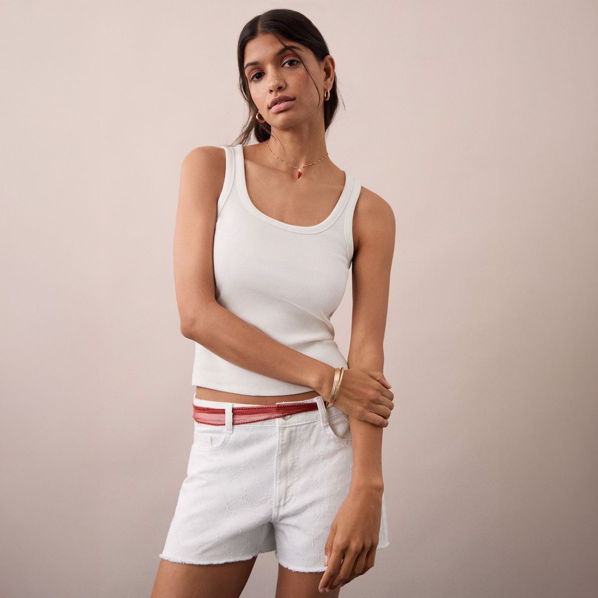 MANGO TEEN - Shorts Algodón Bordados Mujer Mango Teen