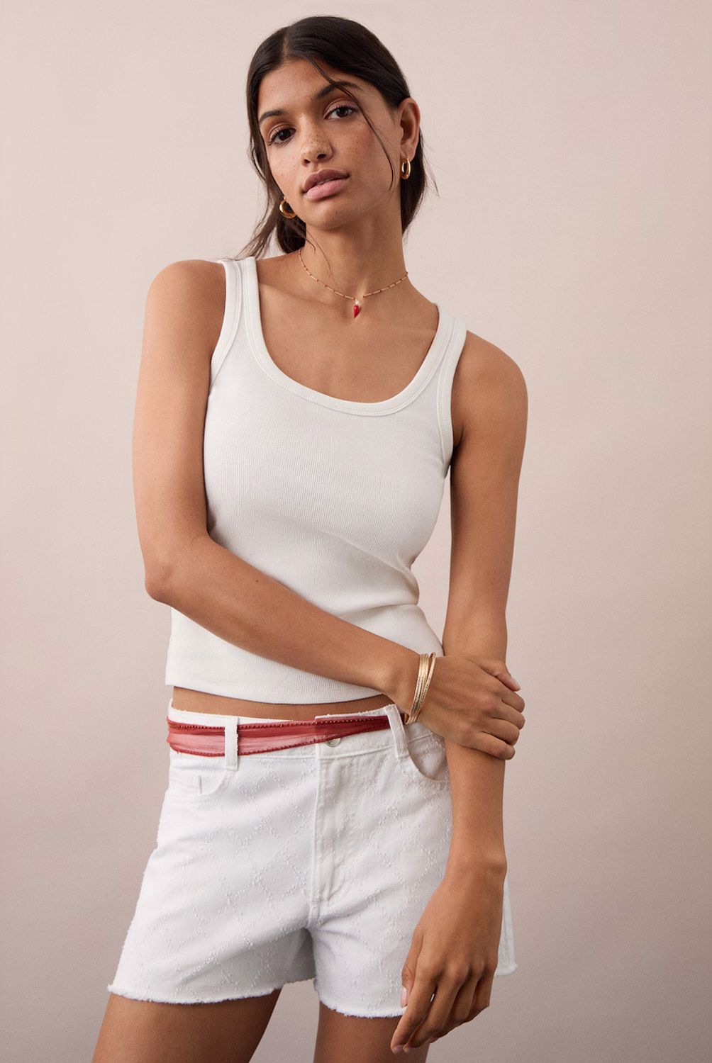 MANGO TEEN - Shorts Algodón Bordados Mujer Mango Teen