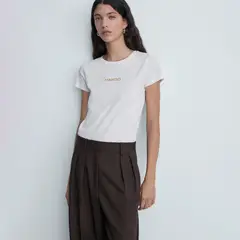 MANGO - Polera Logo 100% Algodón Mujer