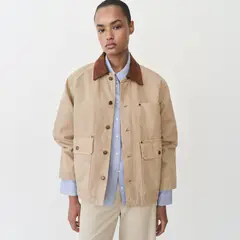 MANGO - Parka Vaquera Cuello Contraste Mujer
