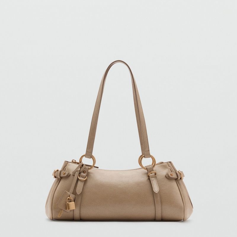 MANGO - Bolso Bowling Doble Asa Mujer Mango