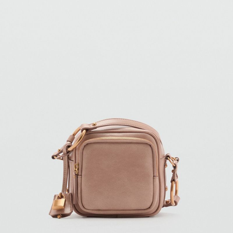 MANGO - Bolso Bandolera Cuadrado Mujer Mango