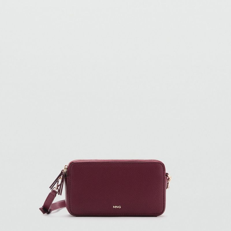 MANGO - Bolso Bandolera Doble Cremallera Mujer Mango
