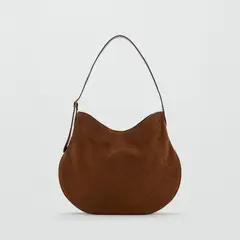 MANGO - Bolso Hombro Serraje Estampado Logo Mujer