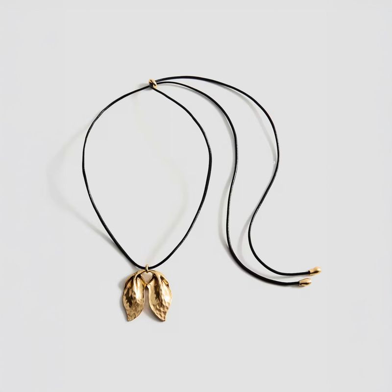 MANGO - Collar Colgante Hojas Textura Mujer Mango