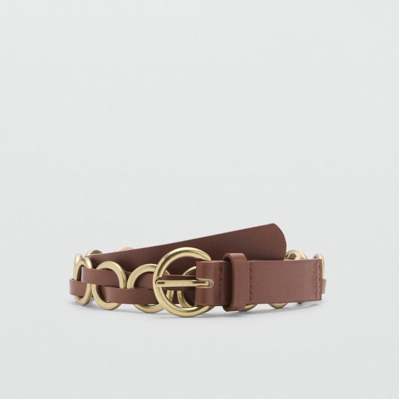 MANGO - Cinturón Combinado Aros Metálicos Mujer Mango