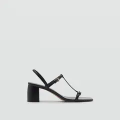 MANGO - Sandalia Mujer Negro