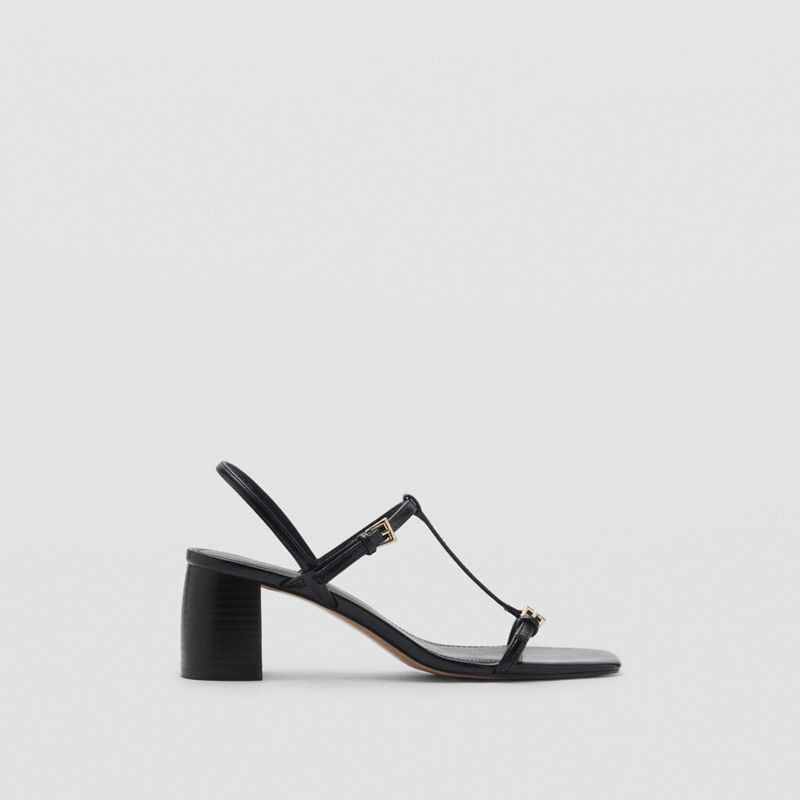 MANGO - Sandalia Mujer Negro Mango